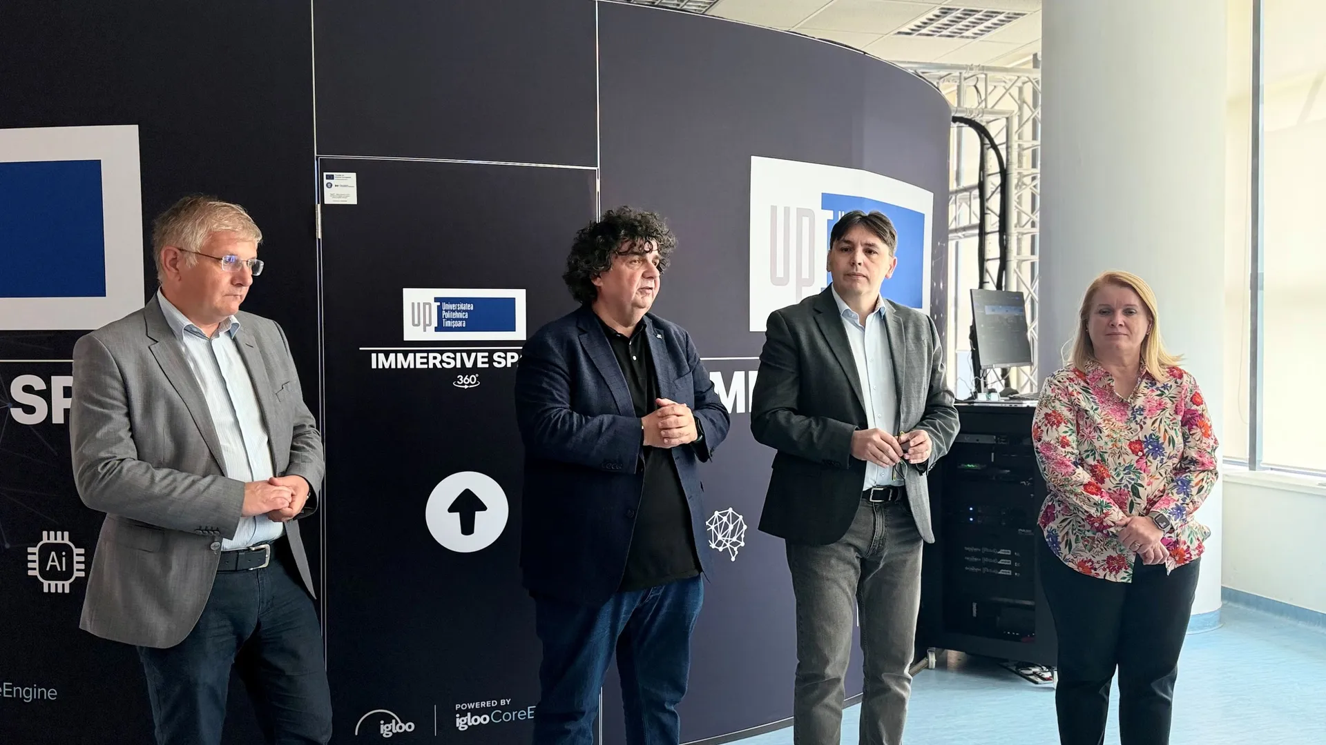 Primul spațiu de proiecție imersivă 360° din sistemul universitar românesc, la UPT