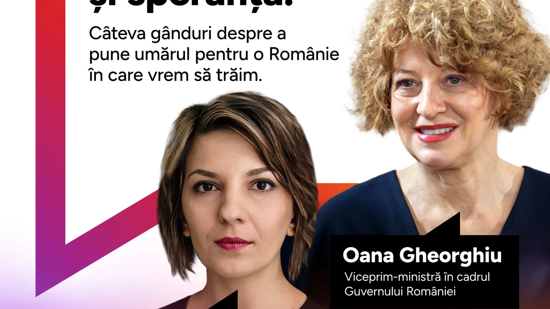 „Între dezamăgire și speranță”: UPT Campus Creativ organizează un dialog deschis cu Oana Gheorgiu și Elena Calistru
