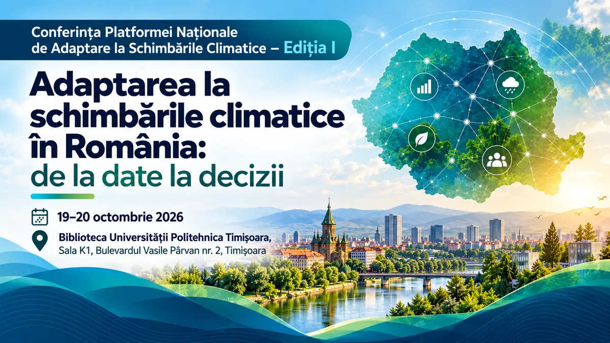 Adaptarea la schimbările climatice, de la date la decizii: prima conferință națională dedicată domeniului are loc la Universitatea Politehnica Timișoara