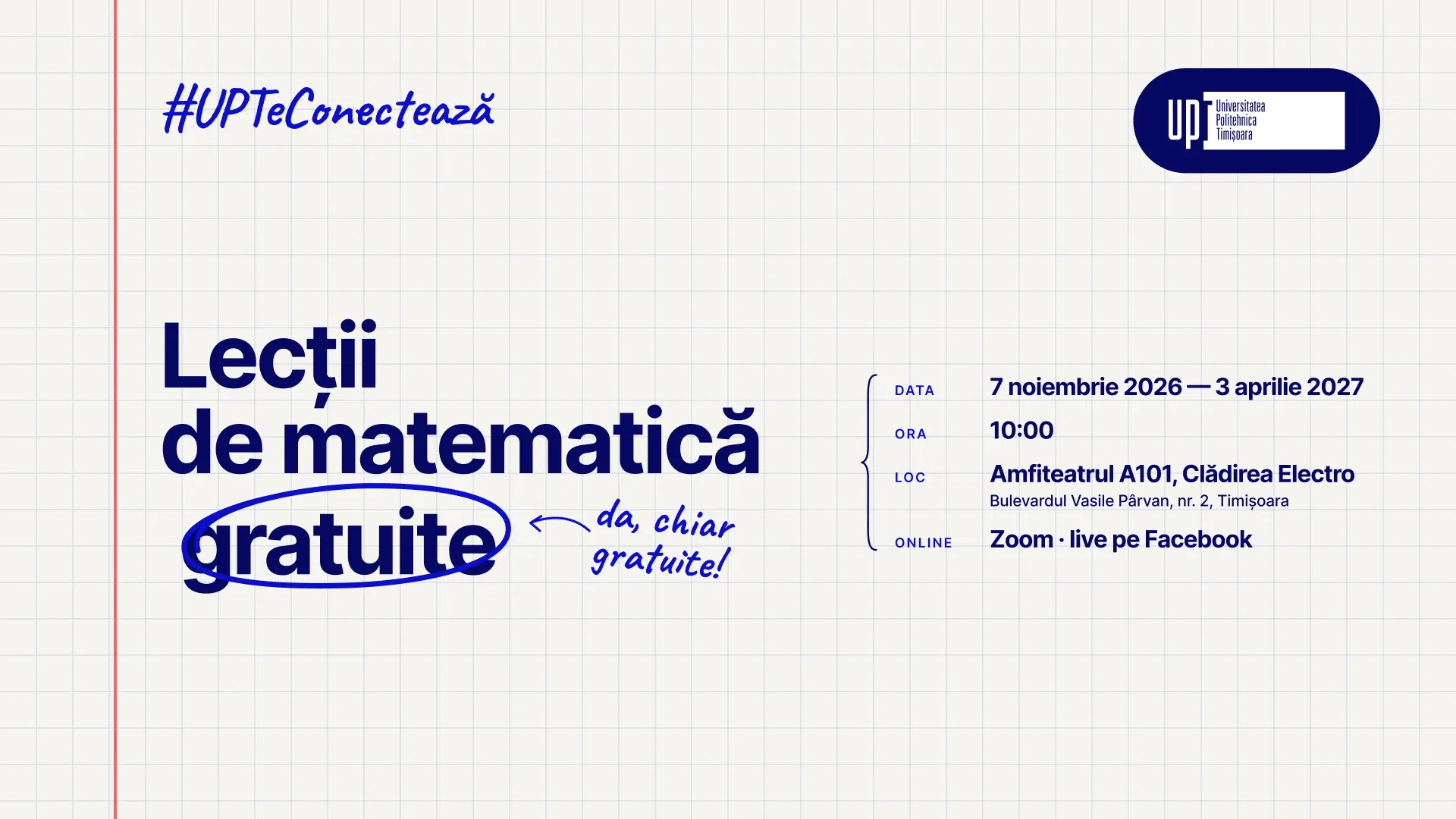 Lecții gratuite de matematică pentru bacalaureat și admitere – ediția 2027